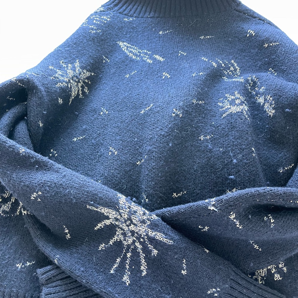 Dior Navy Blue Sweater with Siver galaxy size 36